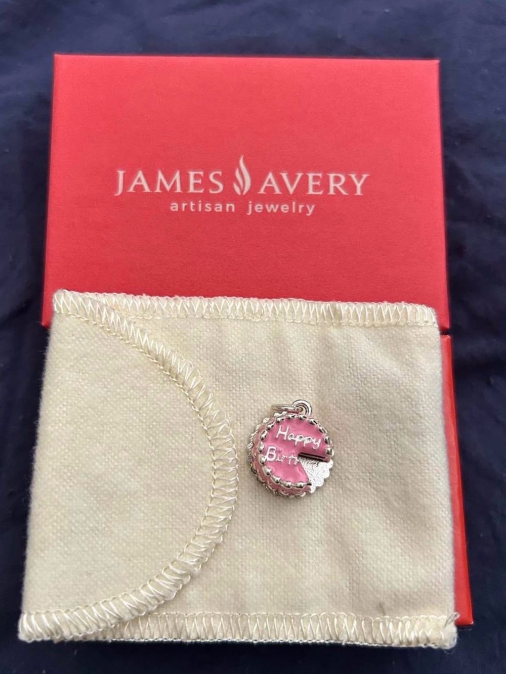 James Avery enamel and sterling birthday cake charm
